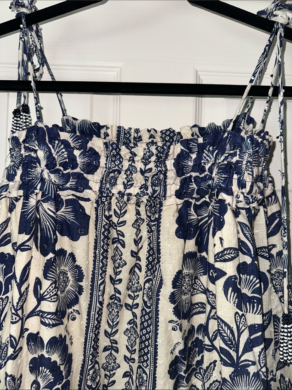 Farm Rio Blue Pineapple Garden Shoulder-Tie maxi dress - Picture 4 of 7